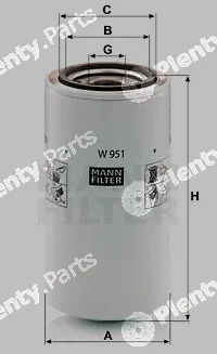 MANN-FILTER W951 — Oil Filter