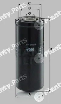MANN-FILTER WH980/7 — Filter, operating hydraulics