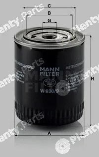 MANN-FILTER W930/9 — Oil Filter