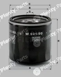 MANN-FILTER W921/80 — Oil Filter