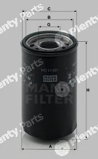 MANN-FILTER WD11001 — Filter, operating hydraulics