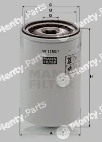 MANN-FILTER W1150/7 — Oil Filter