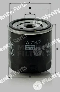 MANN-FILTER W714/2 — Oil Filter