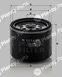 MANN-FILTER W1114/80 — Oil Filter