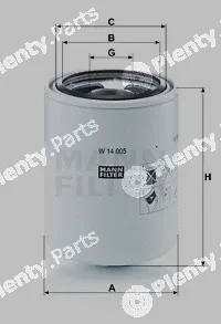 MANN-FILTER W14005 — Filter, operating hydraulics