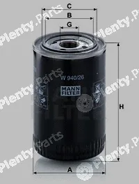 MANN-FILTER W940/26 — Oil Filter