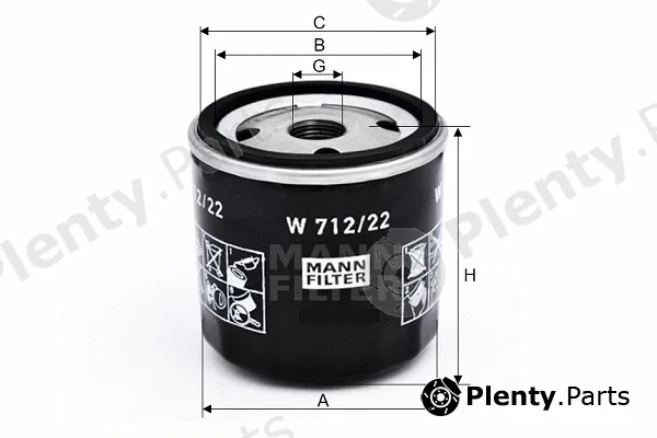 MANN-FILTER W712/22 — Oil Filter