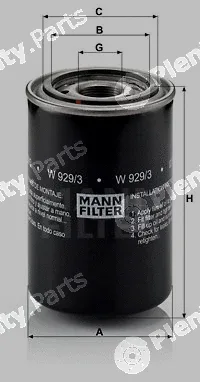 MANN-FILTER W929/3 — Oil Filter