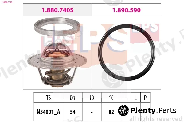 EPS 1.880.740 — Thermostat, coolant Made in Italy - OE Equivalent