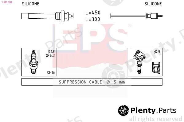 EPS 1.501.764 — Ignition Cable Kit Made in Italy - OE Equivalent