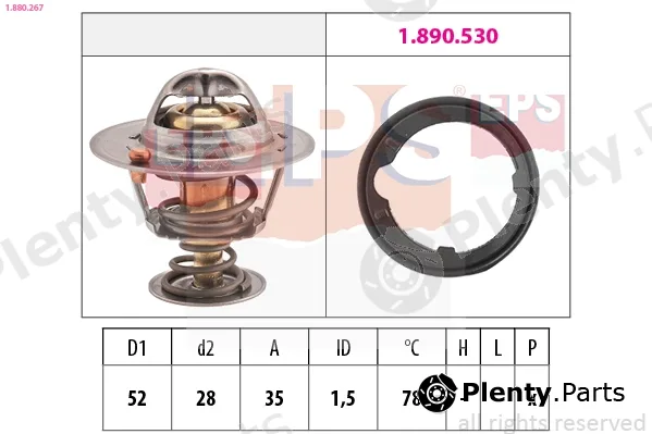 EPS 1.880.267 — Thermostat, coolant Made in Italy - OE Equivalent