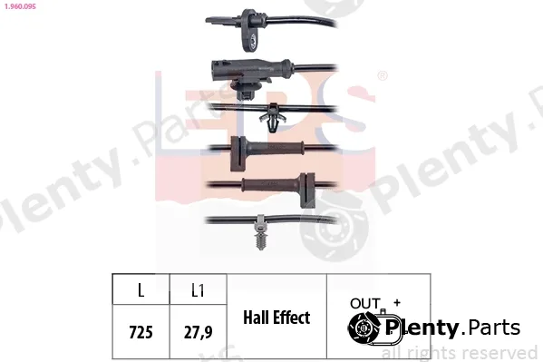 EPS 1.960.095 — Sensor, wheel speed Made in Italy - OE Equivalent