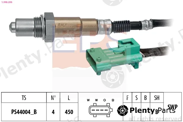 EPS 1.998.206 — Lambda Sensor Made in Italy - OE Equivalent