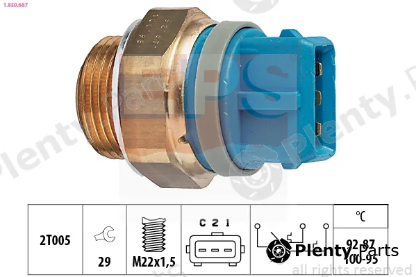 EPS 1.850.687 — Temperature Switch, radiator fan Made in Italy - OE Equivalent