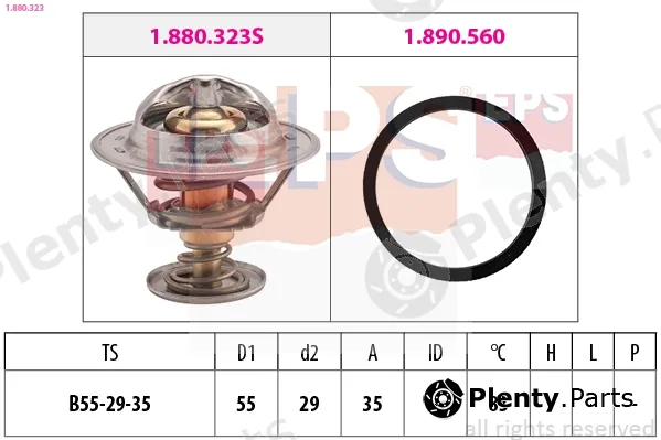 EPS 1.880.323 — Thermostat, coolant Made in Italy - OE Equivalent