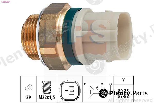 EPS 1.850.654 — Temperature Switch, radiator fan Made in Italy - OE Equivalent