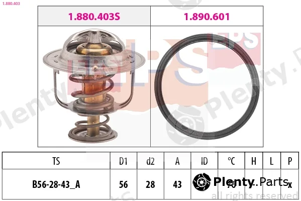 EPS 1.880.403 — Thermostat, coolant Made in Italy - OE Equivalent