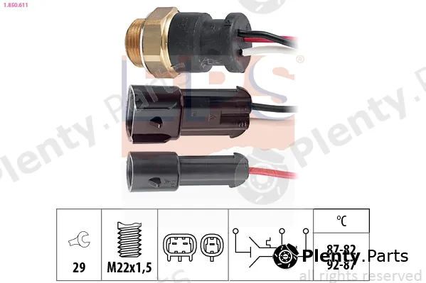 EPS 1.850.611 — Temperature Switch, radiator fan Made in Italy - OE Equivalent