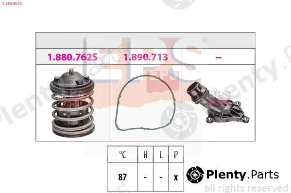EPS 1.880.851K — Thermostat, coolant Made in Italy - OE Equivalent