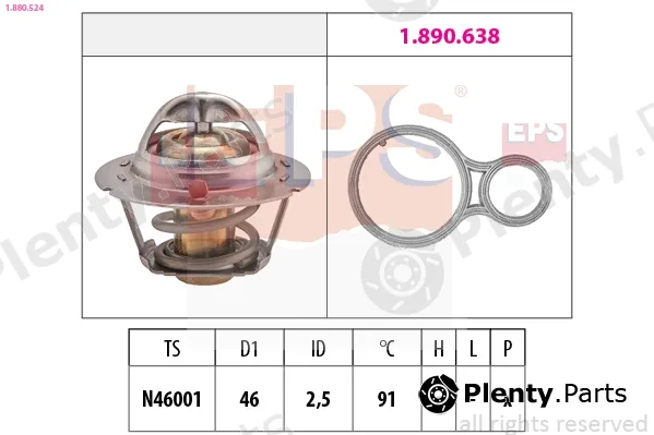 EPS 1.880.524 — Thermostat, coolant Made in Italy - OE Equivalent