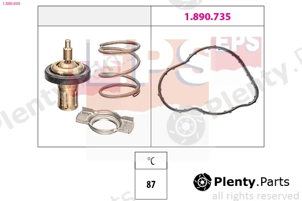 EPS 1.880.930 — Thermostat, coolant Made in Italy - OE Equivalent