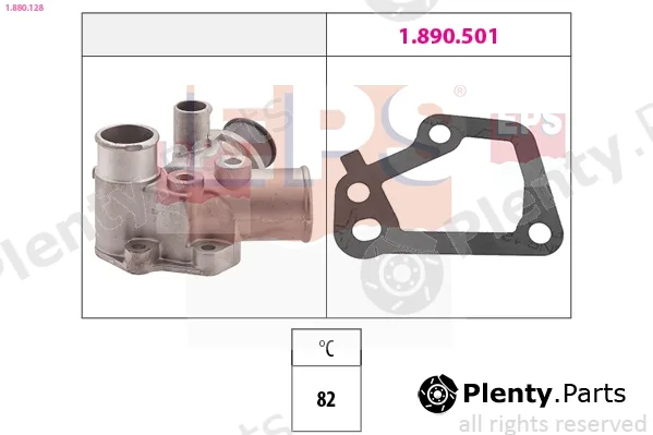 EPS 1.880.128 — Thermostat, coolant Made in Italy - OE Equivalent