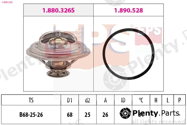 EPS 1.880.326 — Thermostat, coolant Made in Italy - OE Equivalent