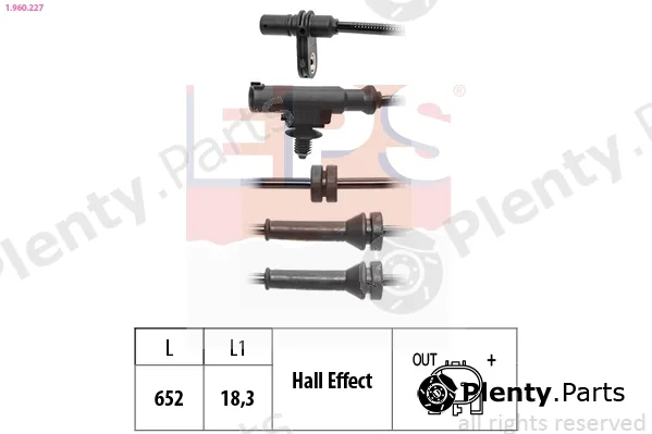 EPS 1.960.227 — Sensor, wheel speed Made in Italy - OE Equivalent