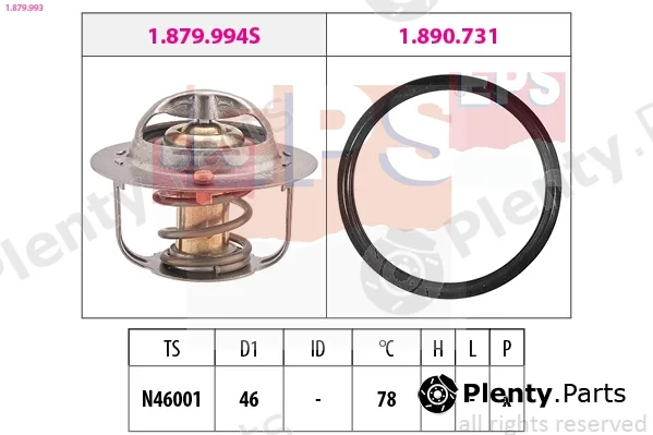 EPS 1.879.993 — Thermostat, coolant Made in Italy - OE Equivalent