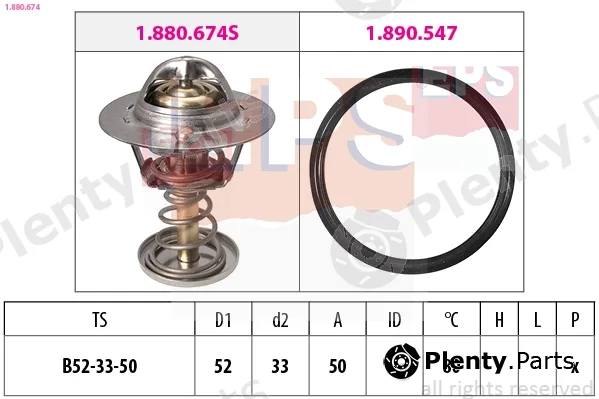 EPS 1.880.674 — Thermostat, coolant Made in Italy - OE Equivalent