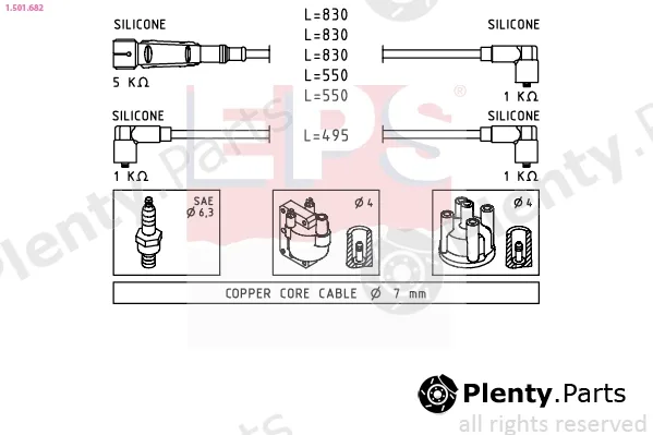 EPS 1.501.682 — Ignition Cable Kit Made in Italy - OE Equivalent