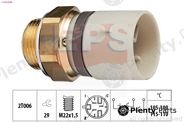 EPS 1.850.648 — Temperature Switch, radiator fan Made in Italy - OE Equivalent