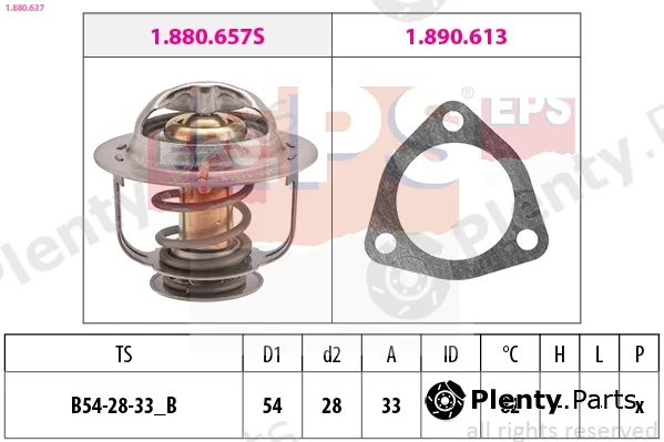 EPS 1.880.637 — Thermostat, coolant Made in Italy - OE Equivalent