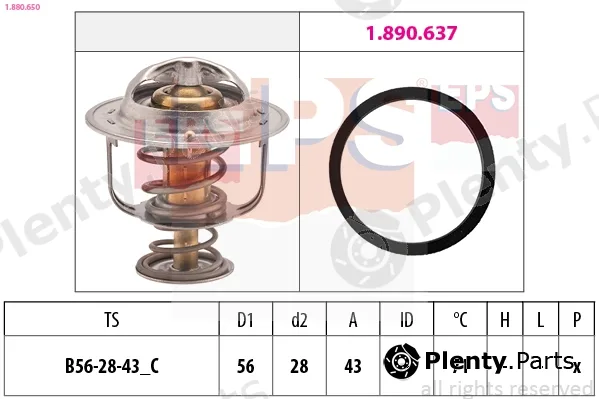 EPS 1.880.650 — Thermostat, coolant Made in Italy - OE Equivalent