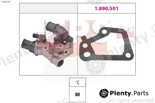 EPS 1.880.095 — Thermostat, coolant Made in Italy - OE Equivalent