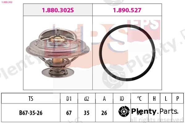 EPS 1.880.302 — Thermostat, coolant Made in Italy - OE Equivalent