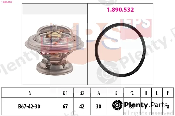 EPS 1.880.280 — Thermostat, coolant Made in Italy - OE Equivalent