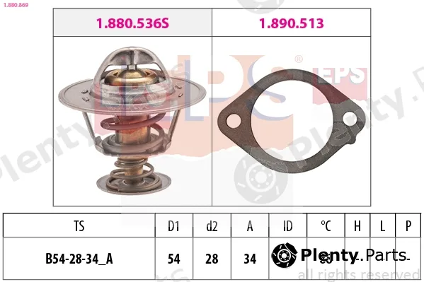 EPS 1.880.869 — Thermostat, coolant Made in Italy - OE Equivalent