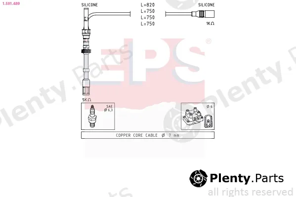 EPS 1.501.489 — Ignition Cable Kit Made in Italy - OE Equivalent