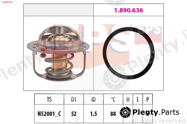 EPS 1.880.554 — Thermostat, coolant Made in Italy - OE Equivalent