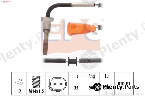 EPS 1.220.019 — Sensor, exhaust gas temperature Made in Italy - OE Equivalent