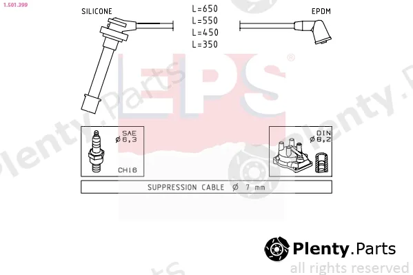 EPS 1.501.399 — Ignition Cable Kit Made in Italy - OE Equivalent