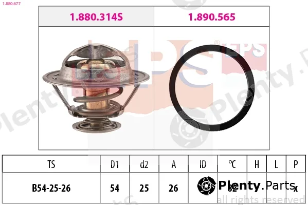EPS 1.880.677 — Thermostat, coolant Made in Italy - OE Equivalent