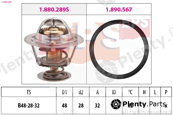EPS 1.880.289 — Thermostat, coolant Made in Italy - OE Equivalent