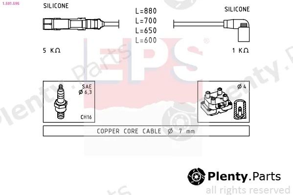 EPS 1.501.595 — Ignition Cable Kit Made in Italy - OE Equivalent