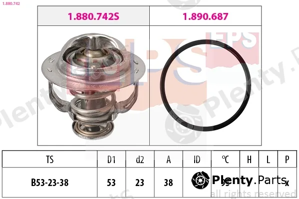 EPS 1.880.742 — Thermostat, coolant Made in Italy - OE Equivalent
