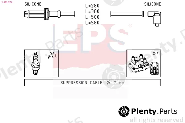 EPS 1.501.374 — Ignition Cable Kit Made in Italy - OE Equivalent
