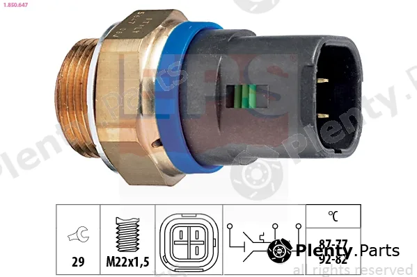 EPS 1.850.647 — Temperature Switch, radiator fan Made in Italy - OE Equivalent