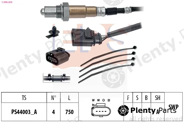 EPS 1.998.204 — Lambda Sensor Made in Italy - OE Equivalent