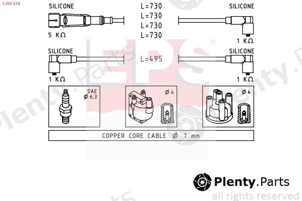 EPS 1.501.518 — Ignition Cable Kit Made in Italy - OE Equivalent